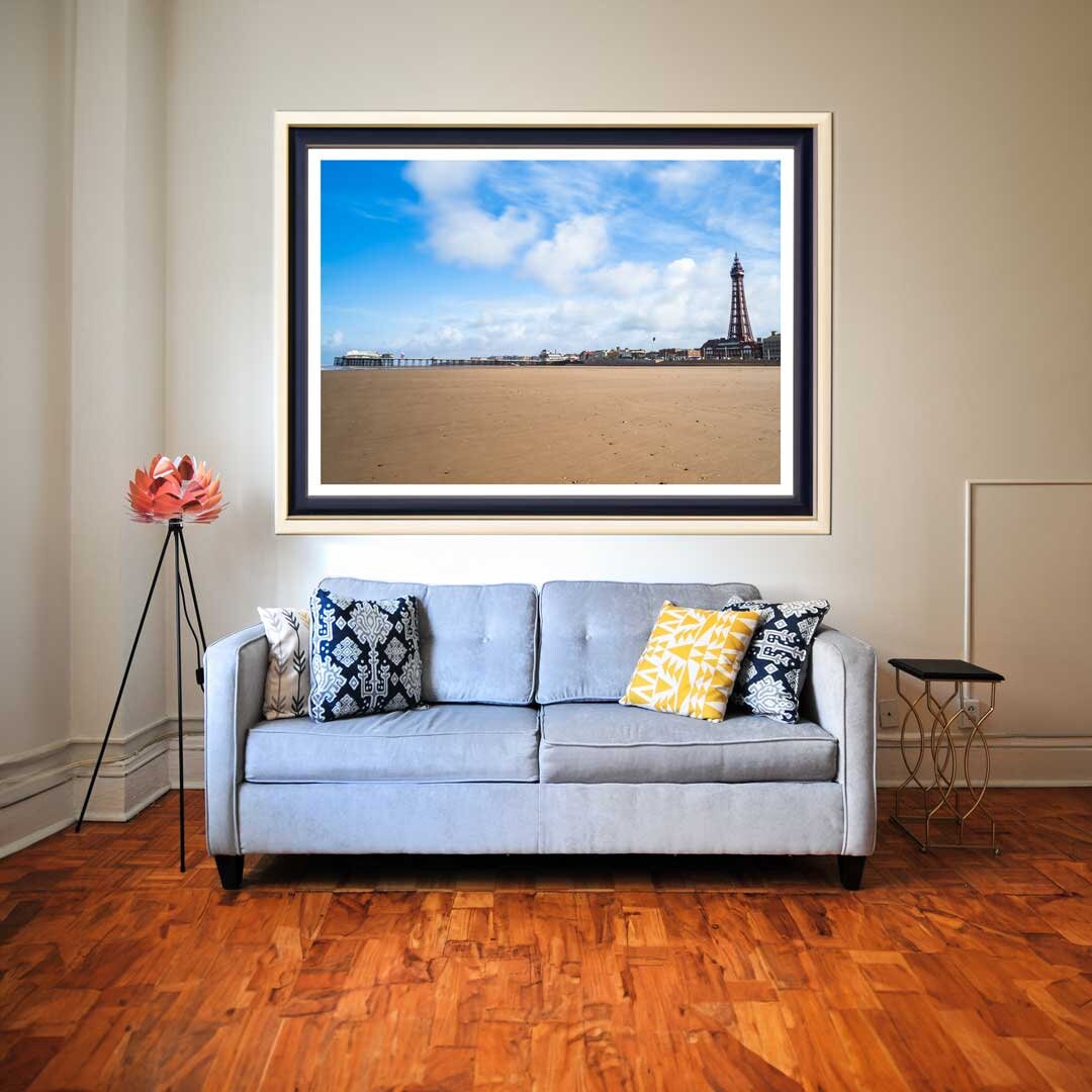Blackpool Beach Landscape Photography Prints, Wall Art, Panoramic