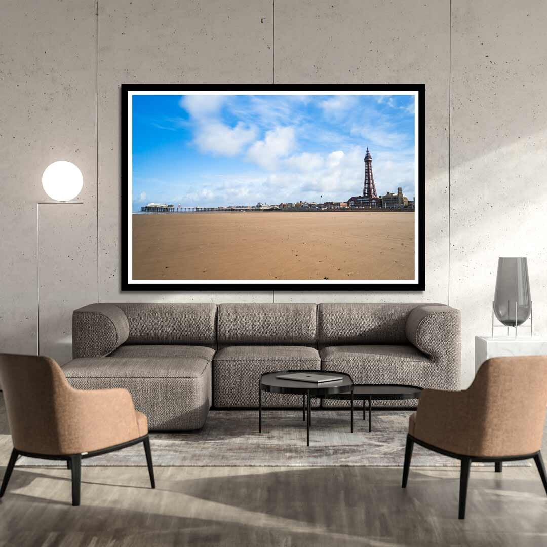 Blackpool Beach Landscape Photography Prints, Wall Art, Panoramic