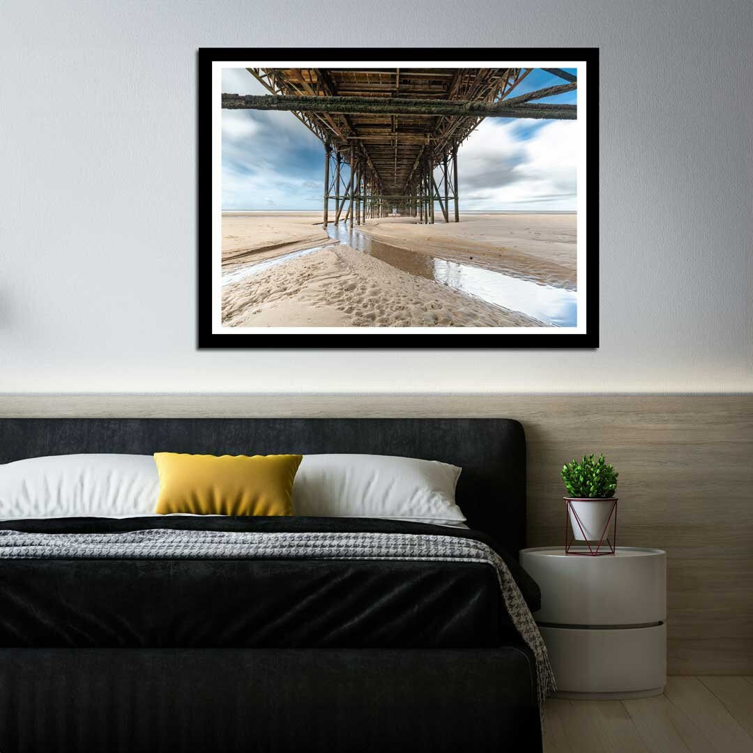 Blackpool Beach, Under the North Pier, Landscape Photography Prints, Wall Art, Panoramic