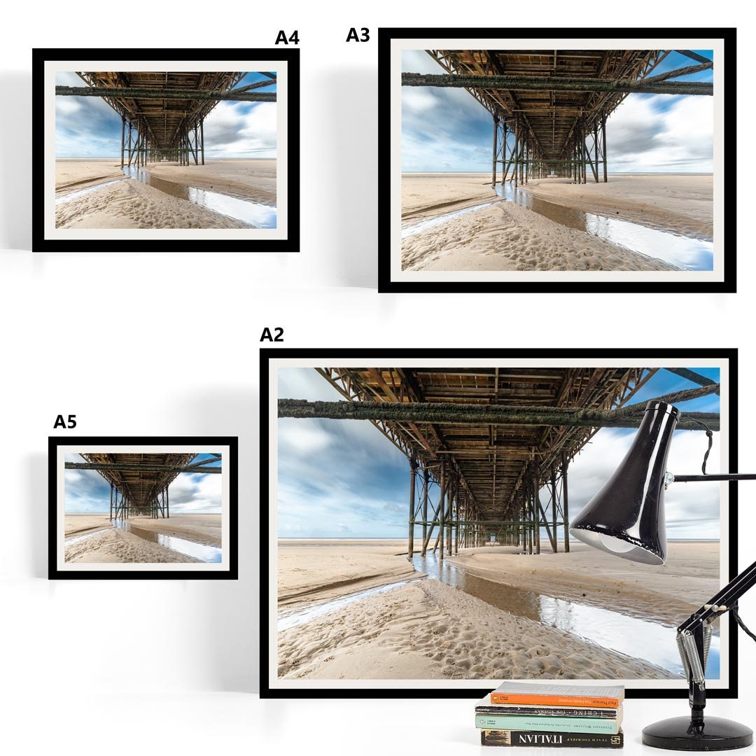 Blackpool Beach, Under the North Pier, Landscape Photography Prints, Wall Art, Panoramic