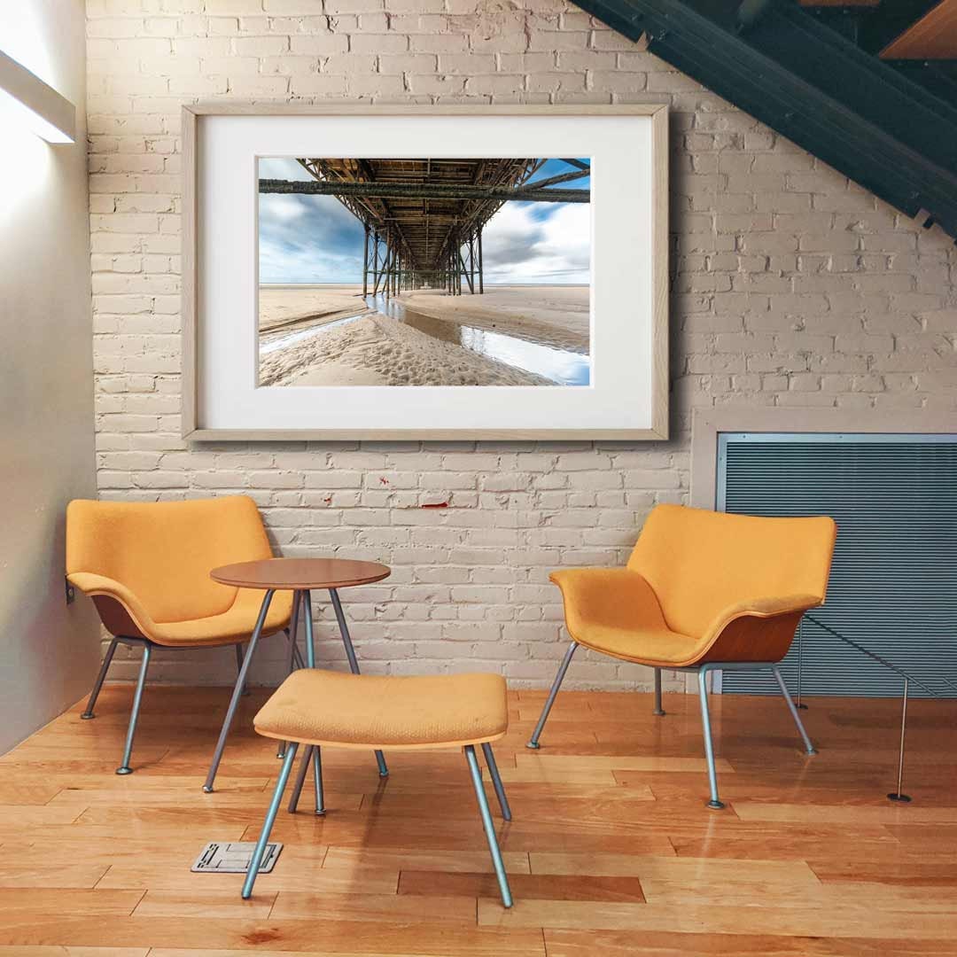 Blackpool Beach, Under the North Pier, Landscape Photography Prints, Wall Art, Panoramic
