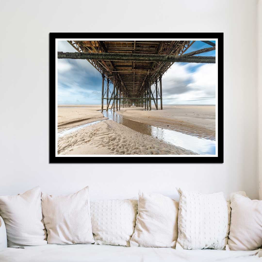 Blackpool Beach, Under the North Pier, Landscape Photography Prints, Wall Art, Panoramic