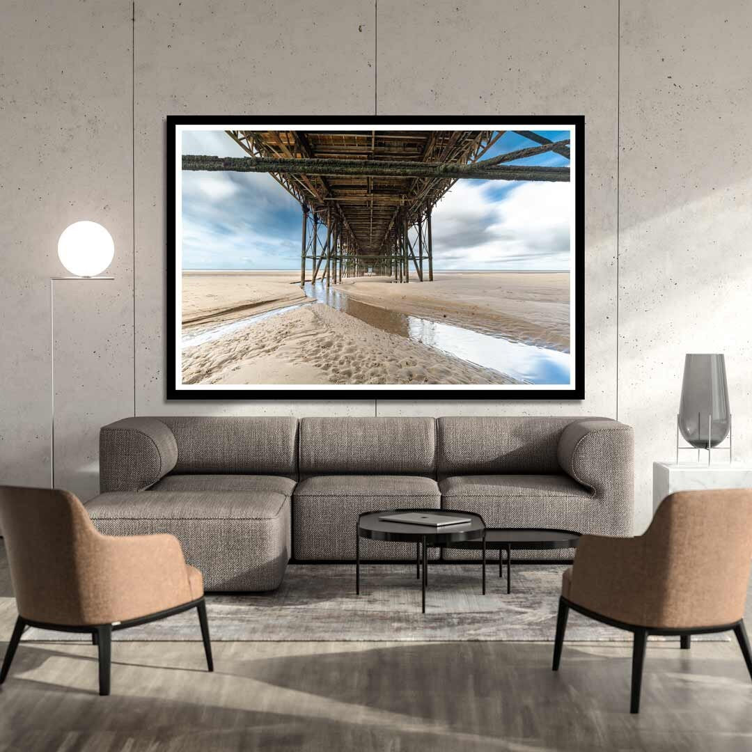Blackpool Beach, Under the North Pier, Landscape Photography Prints, Wall Art, Panoramic