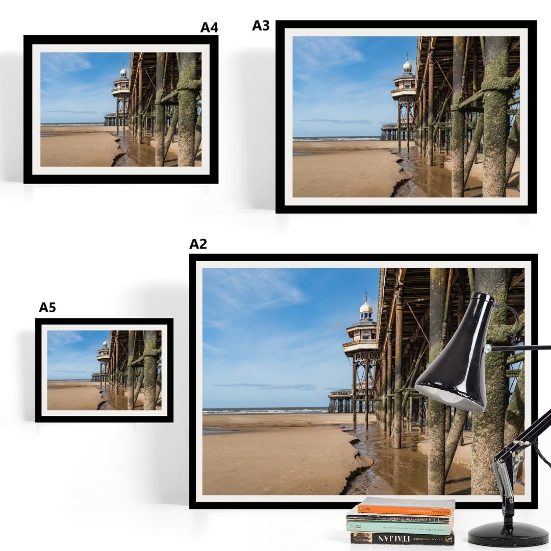 Blackpool Beach, The North Pier, Landscape Photography Prints, Wall Art, Panoramic