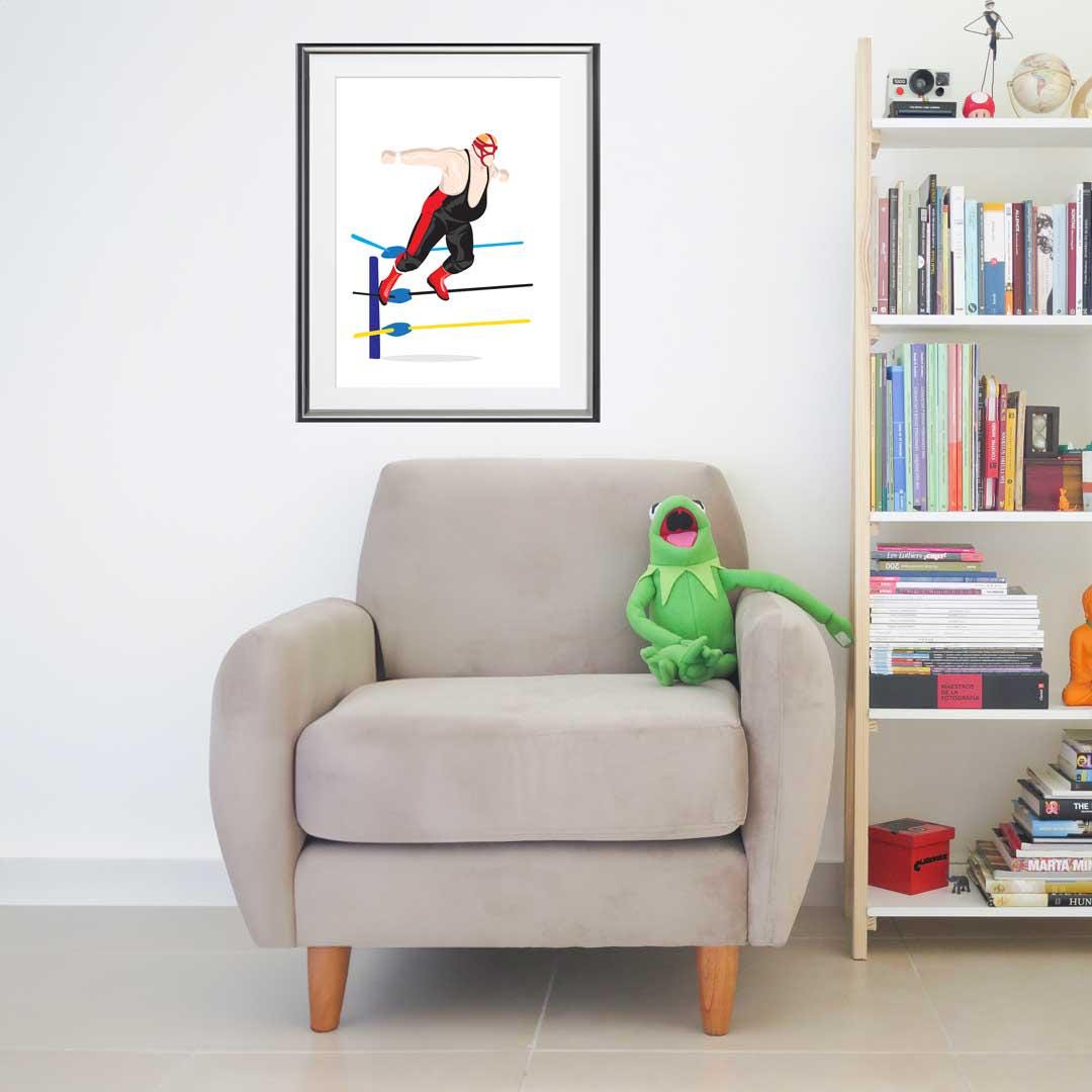 Big Van Vader Minimal Wrestling Illustration, Fun Pop Culture Wall Art Print