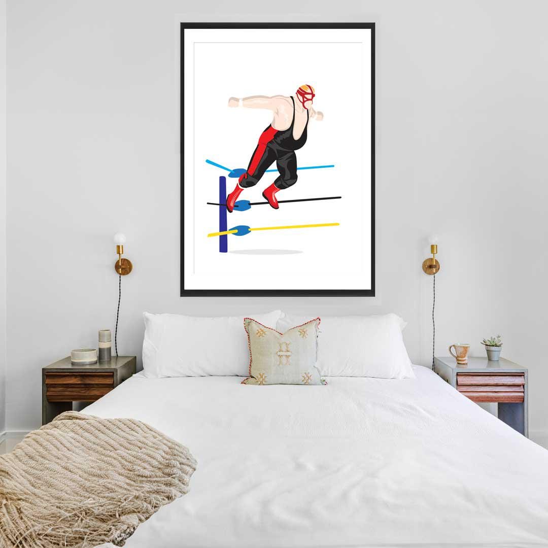 Big Van Vader Minimal Wrestling Illustration, Fun Pop Culture Wall Art Print