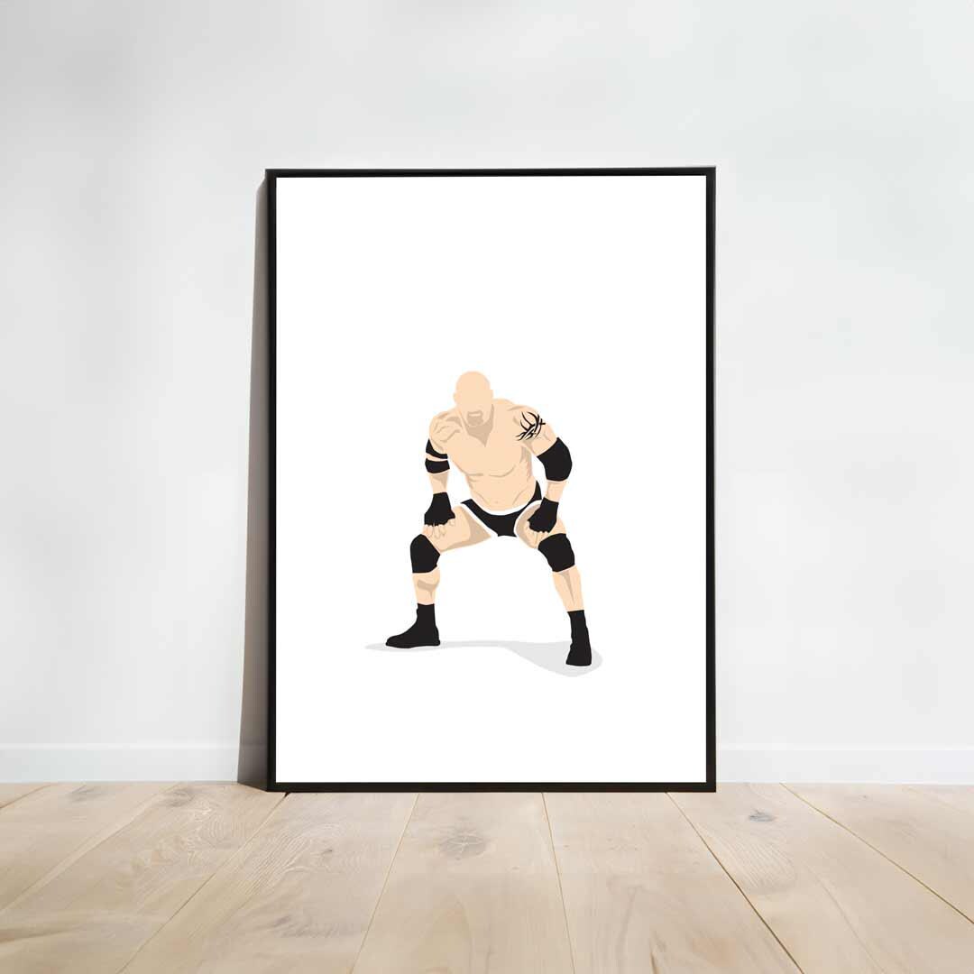 Bill Goldberg Minimal Wrestling Illustration, Fun Pop Culture Wall Art Print