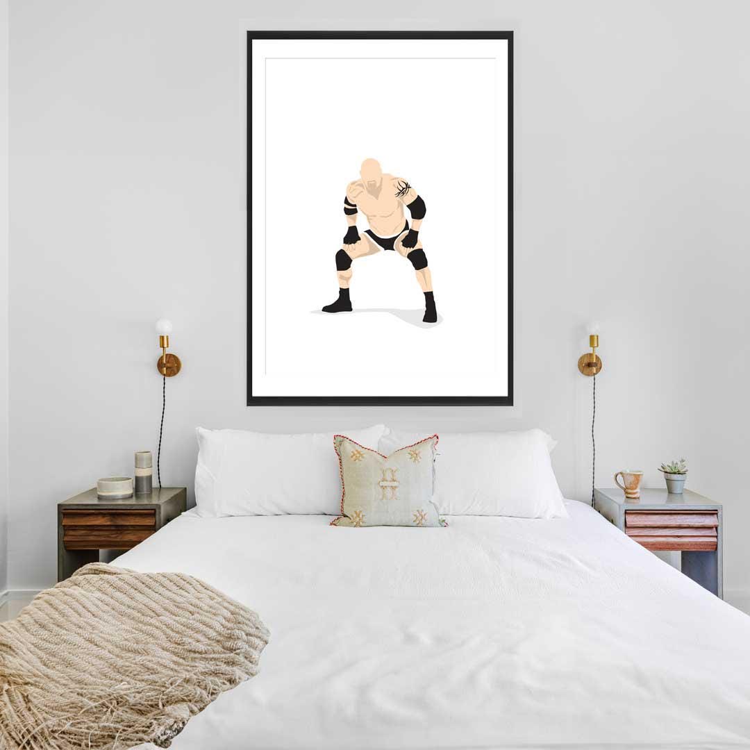Bill Goldberg Minimal Wrestling Illustration, Fun Pop Culture Wall Art Print