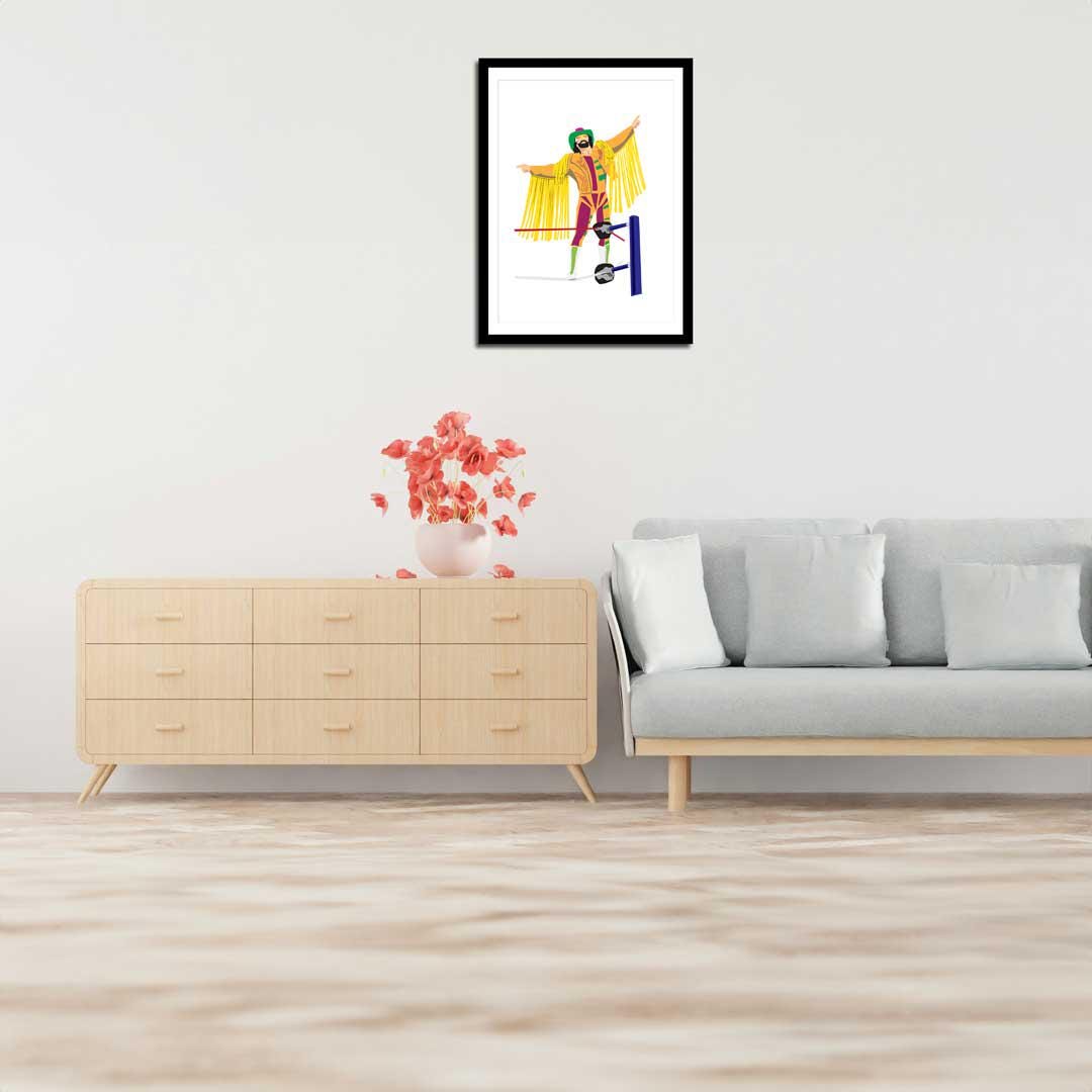 Macho Man Randy Savage Minimal Wrestling Illustration, Fun Pop Culture Wall Art Print