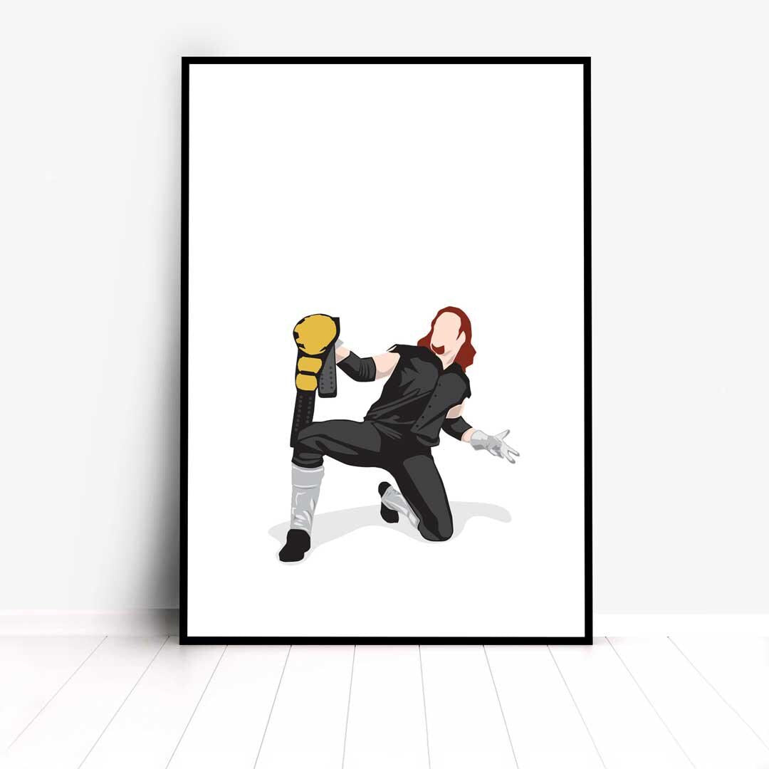 Undertaker Minimal Wrestling Illustration, Wall Art Print
