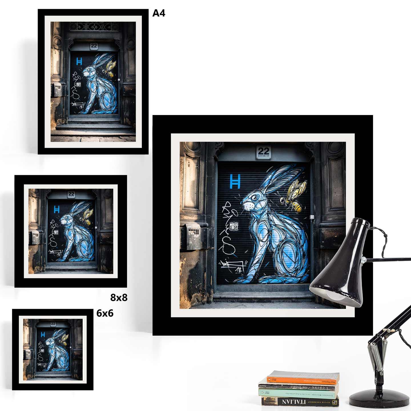 Blue Bunny, Street Photography, Fine Art Photo, Wall Art, Manchester photo, Manchester print, City Print, UK City A4, A3, A2