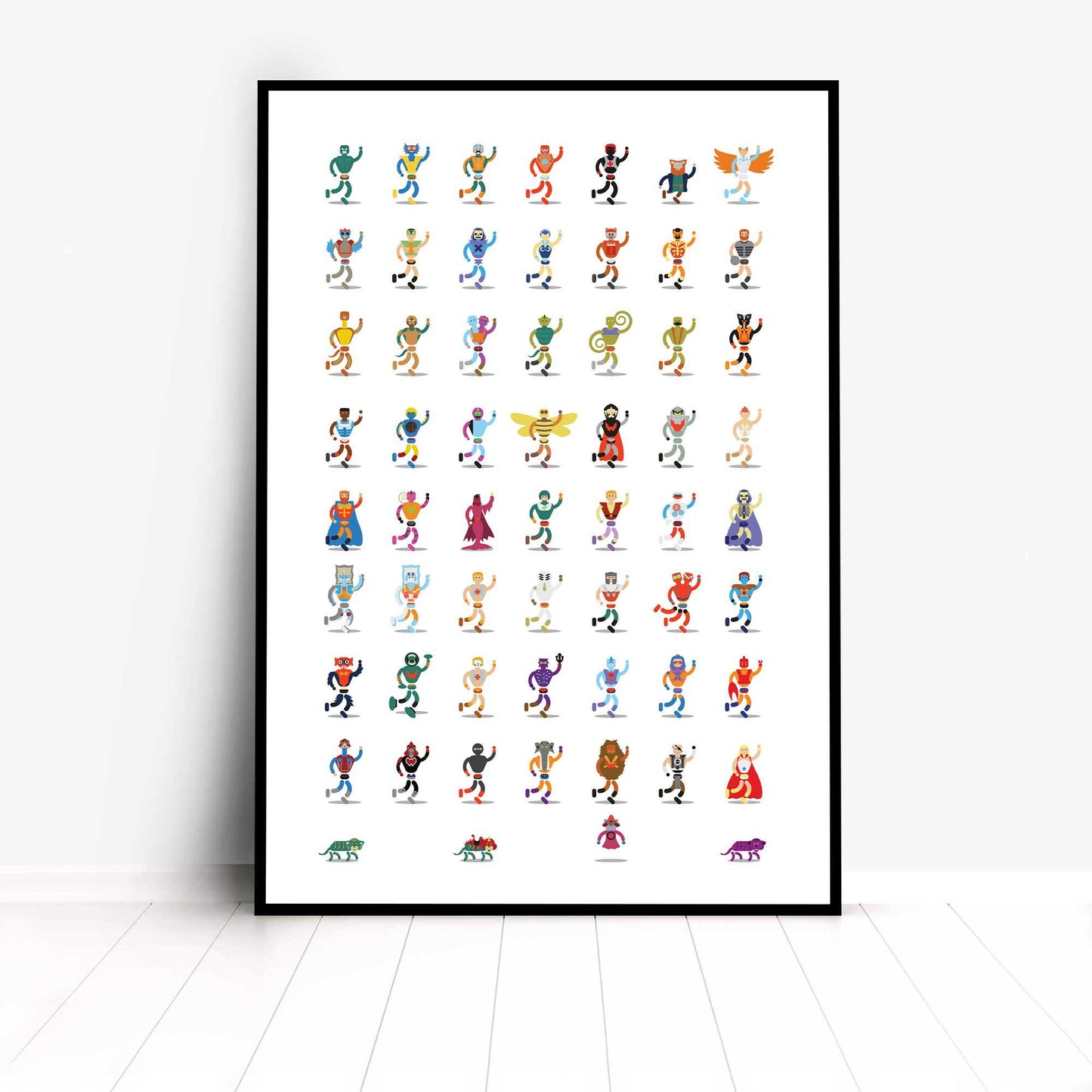 HeMan SheRa Minimalist Illustration, Retro Art, 80s Cartoon, MOTU, Fun Pop Culture Wall Art Print