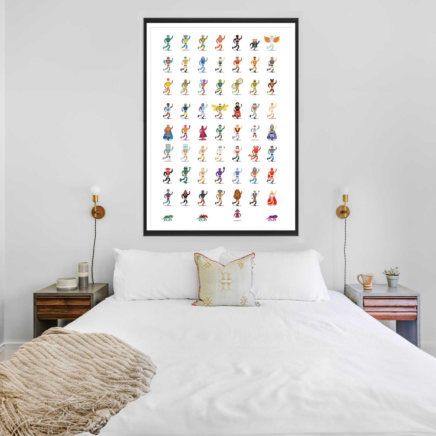 HeMan SheRa Minimalist Illustration, Retro Art, 80s Cartoon, MOTU, Fun Pop Culture Wall Art Print