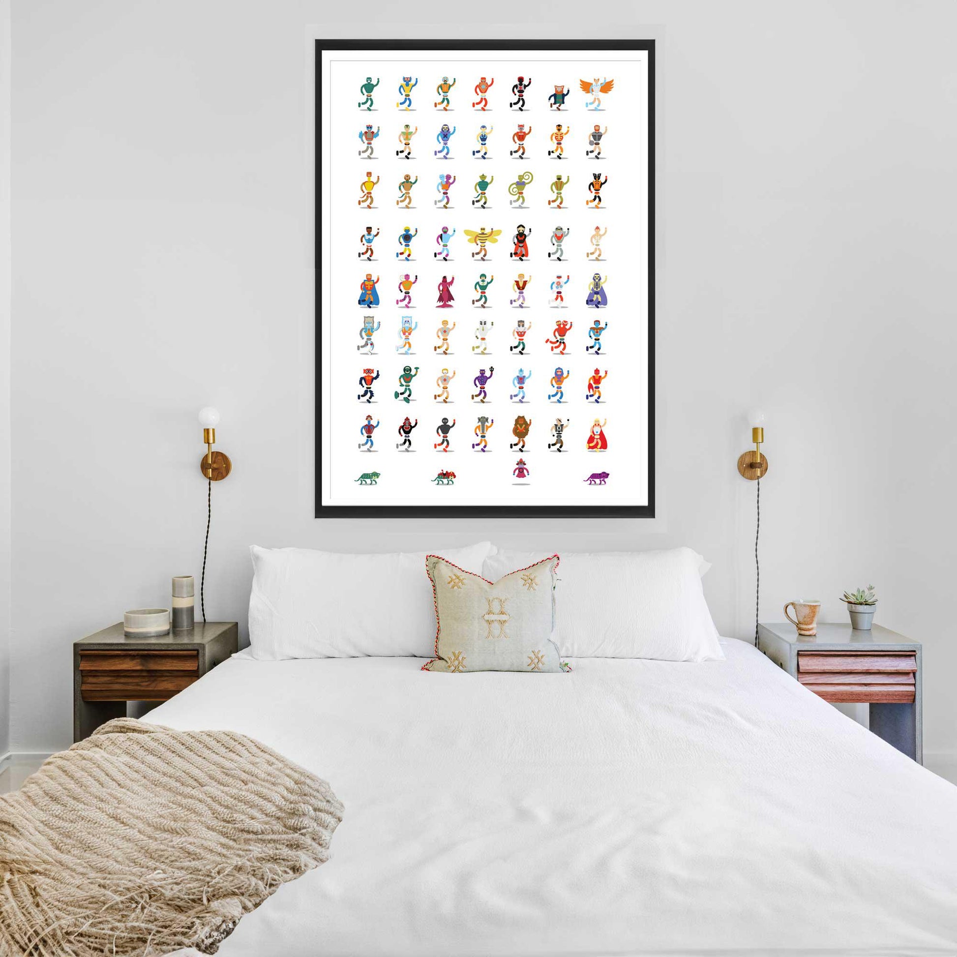 HeMan SheRa Minimalist Illustration, Retro Art, 80s Cartoon, MOTU, Fun Pop Culture Wall Art Print