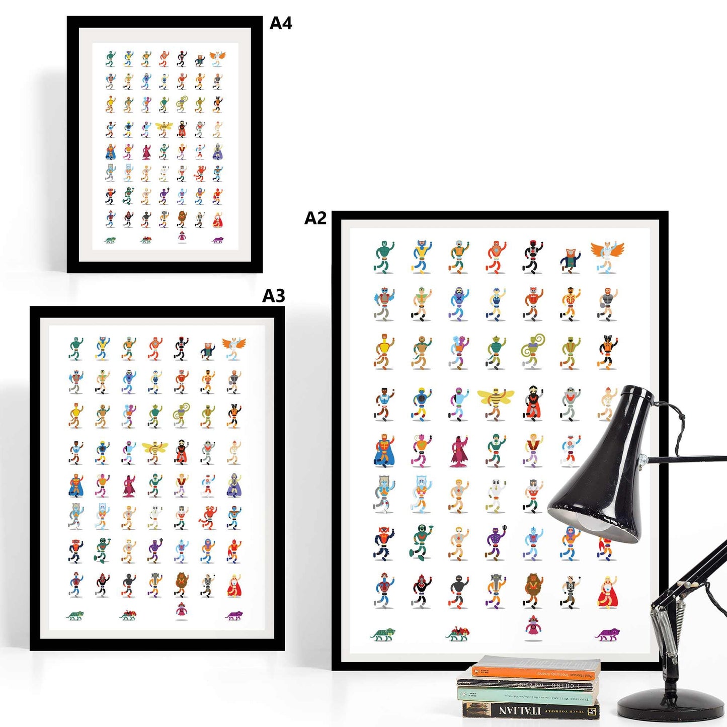 HeMan SheRa Minimalist Illustration, Retro Art, 80s Cartoon, MOTU, Fun Pop Culture Wall Art Print