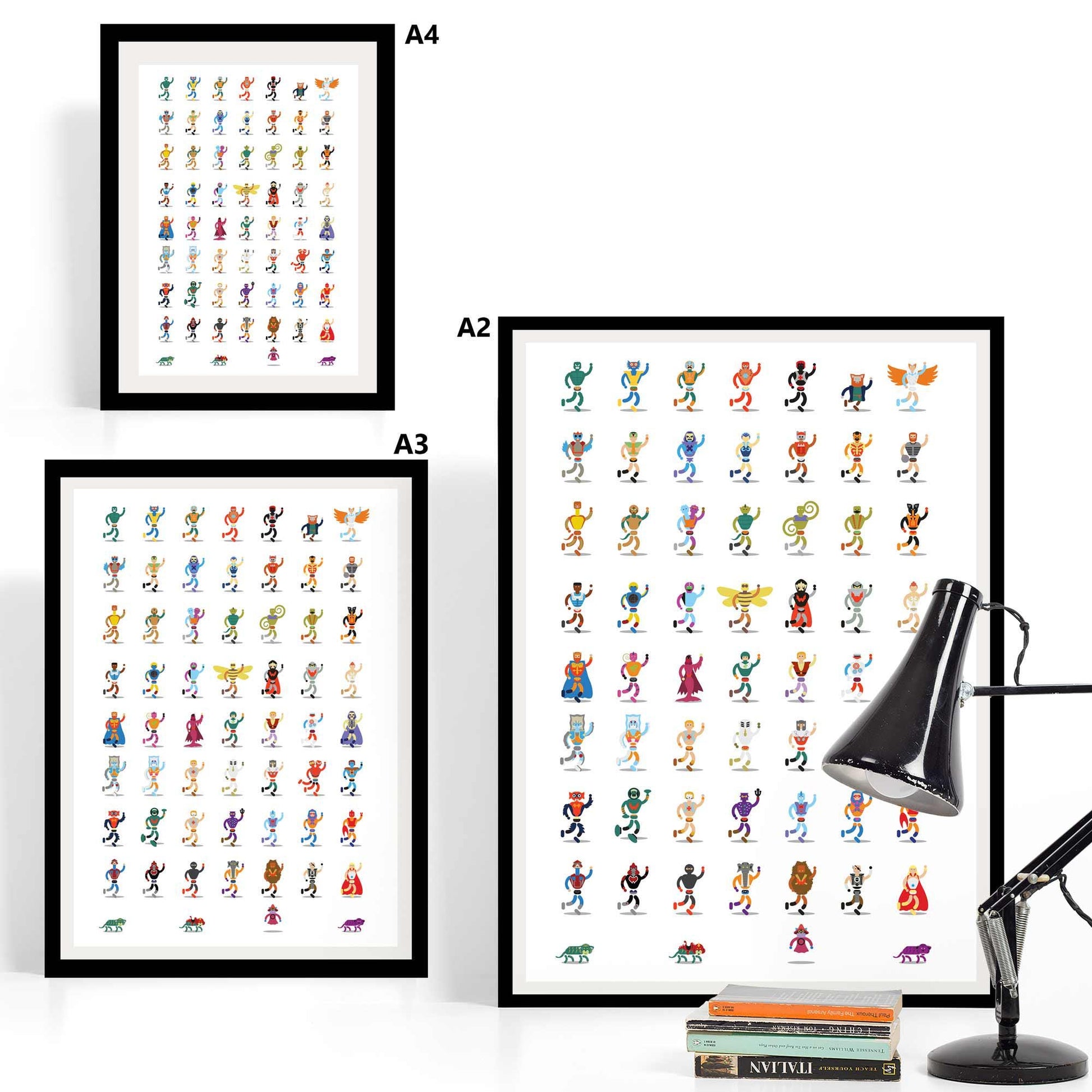 HeMan SheRa Minimalist Illustration, Retro Art, 80s Cartoon, MOTU, Fun Pop Culture Wall Art Print