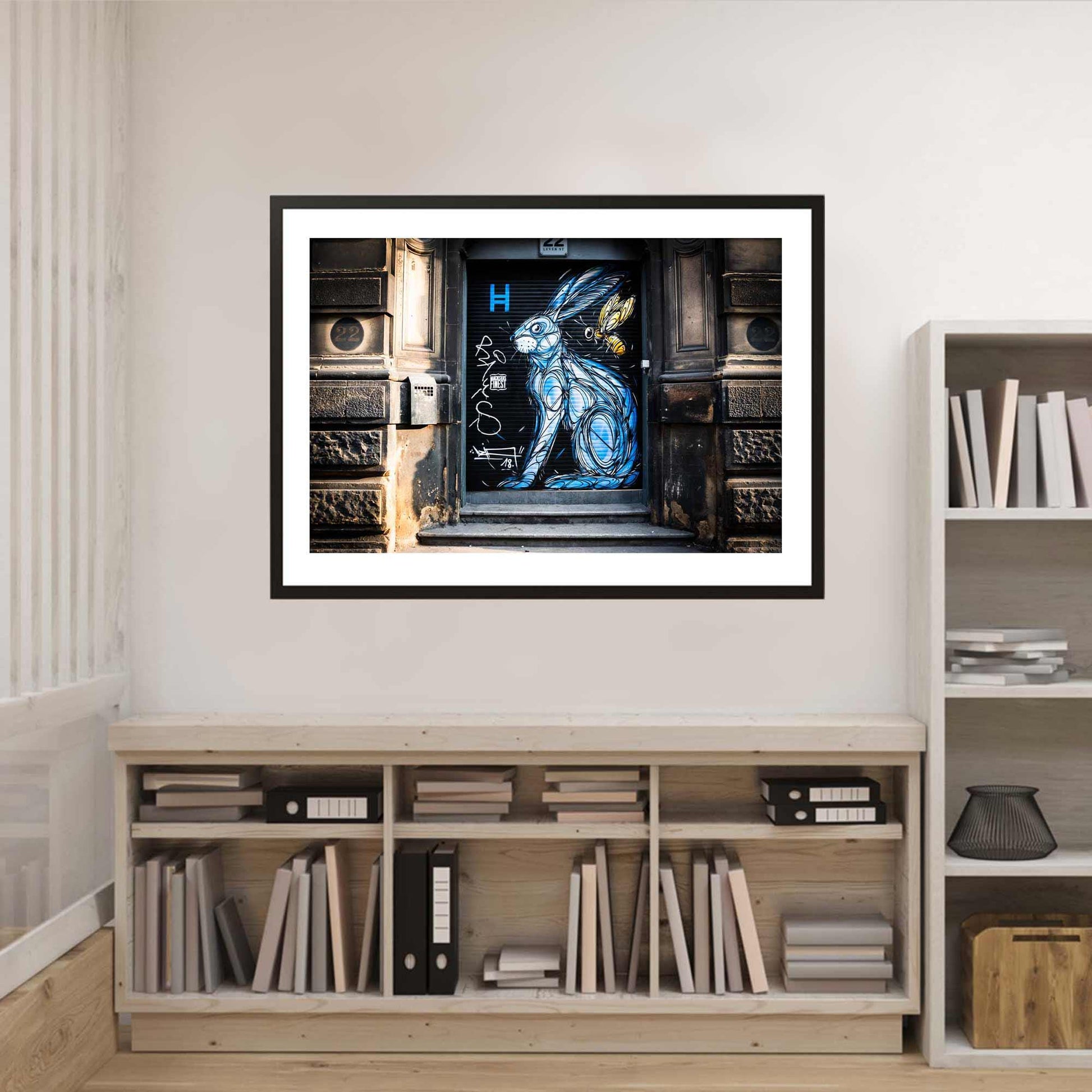 Blue Bunny, Street Photography, Landscape Fine Art Photo, Wall Art, Manchester photo, Manchester print, City Print, UK City A4, A3, A2