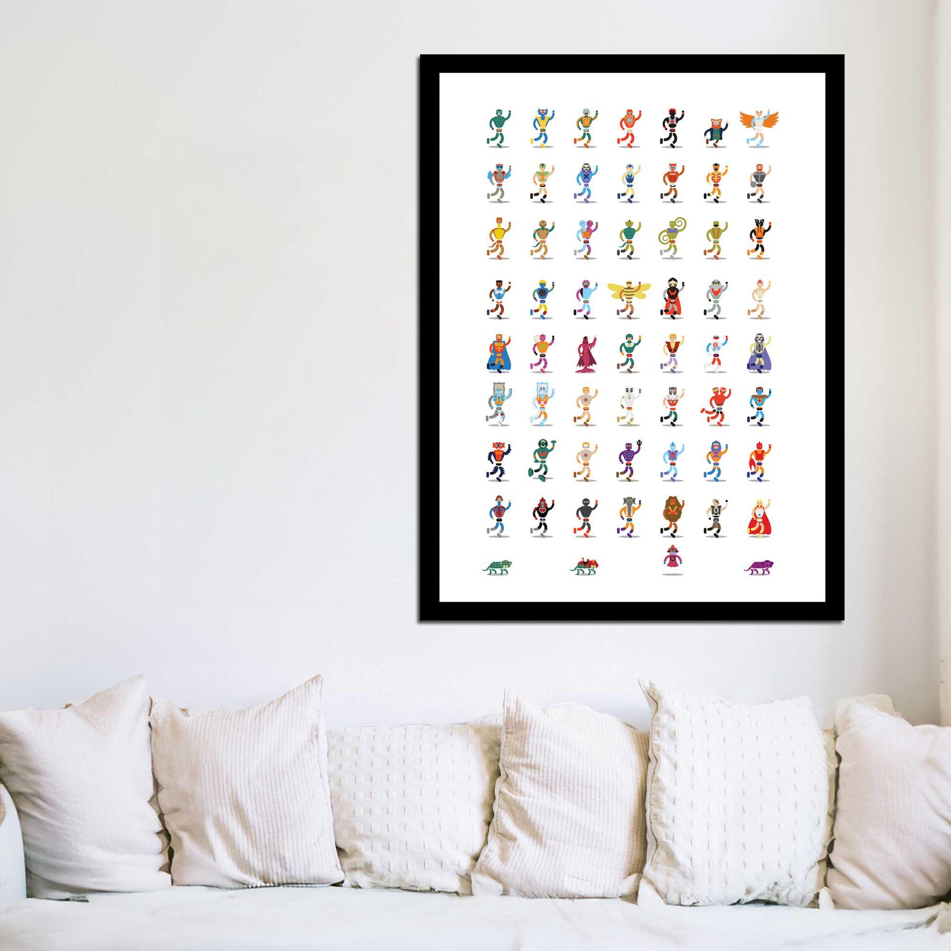 HeMan SheRa Minimalist Illustration, Retro Art, 80s Cartoon, MOTU, Fun Pop Culture Wall Art Print