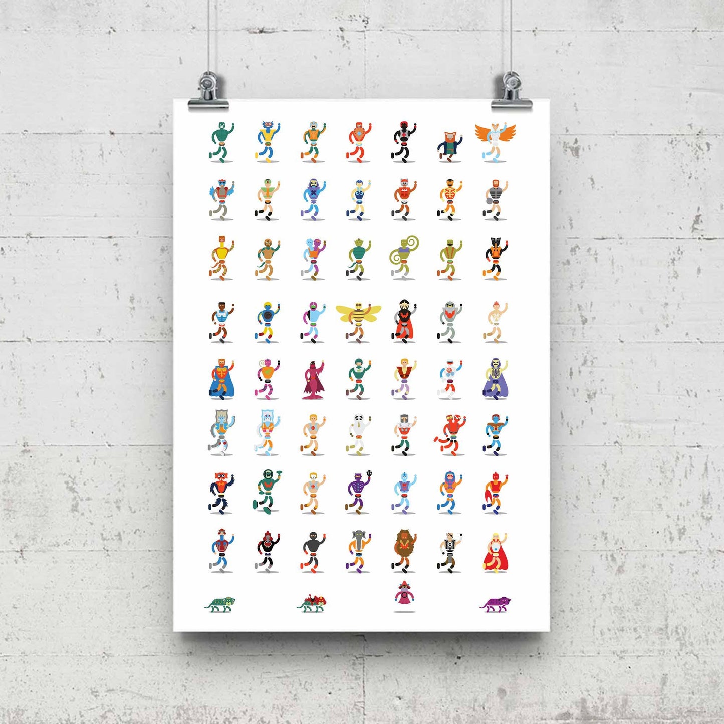 HeMan SheRa Minimalist Illustration, Retro Art, 80s Cartoon, MOTU, Fun Pop Culture Wall Art Print