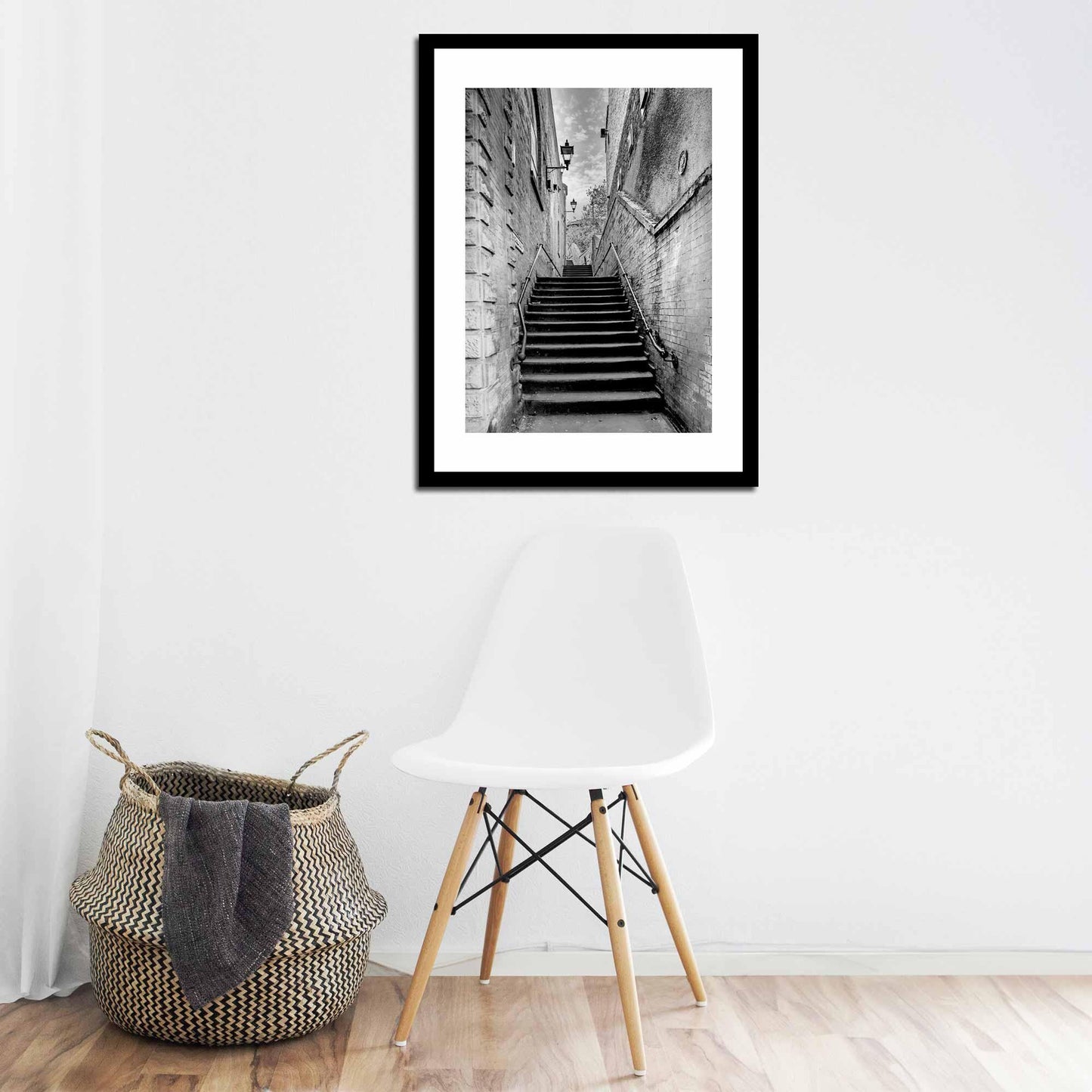 Manchester Stockport Steps Fine Art Print, Stone Steps, Stockport scenery, Stockport landmark, Black and White Digital Print