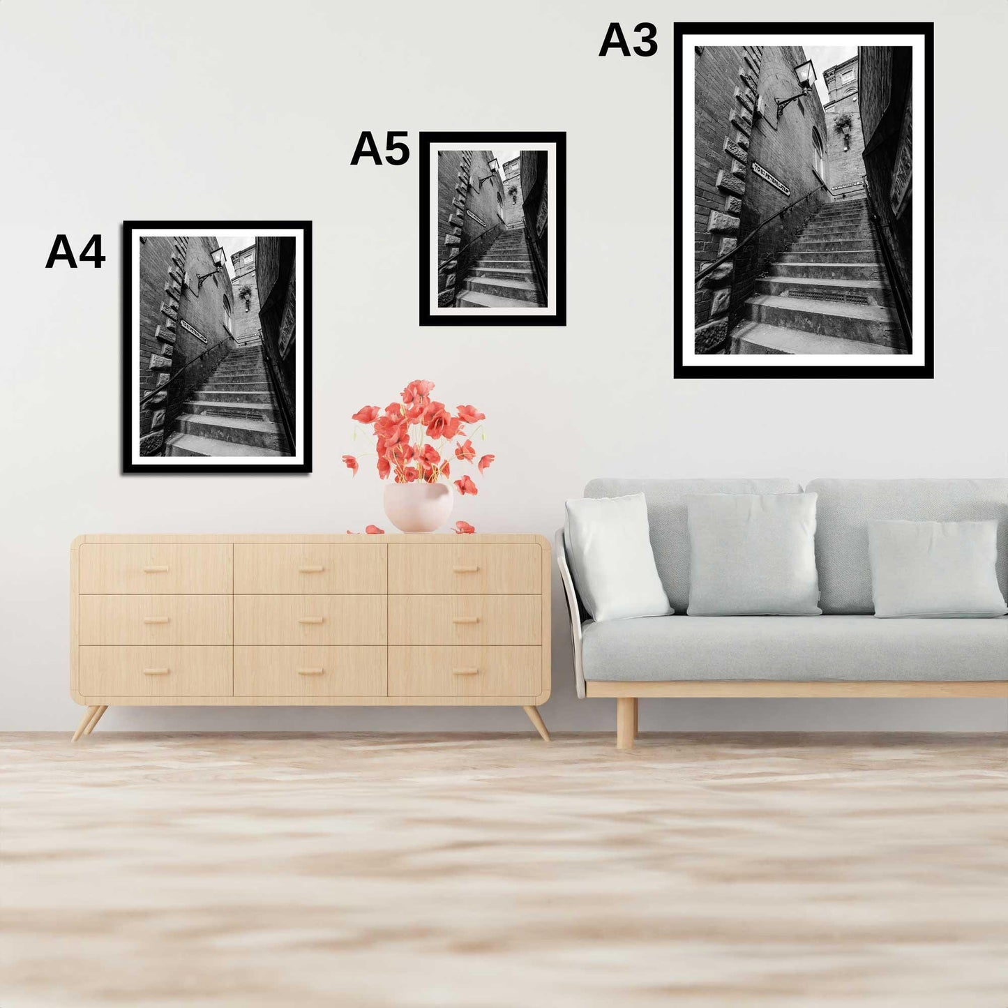 Manchester Stockport Steps Fine Art Print, Stone Steps, Stockport scenery, Stockport landmark, Black and White Digital Print