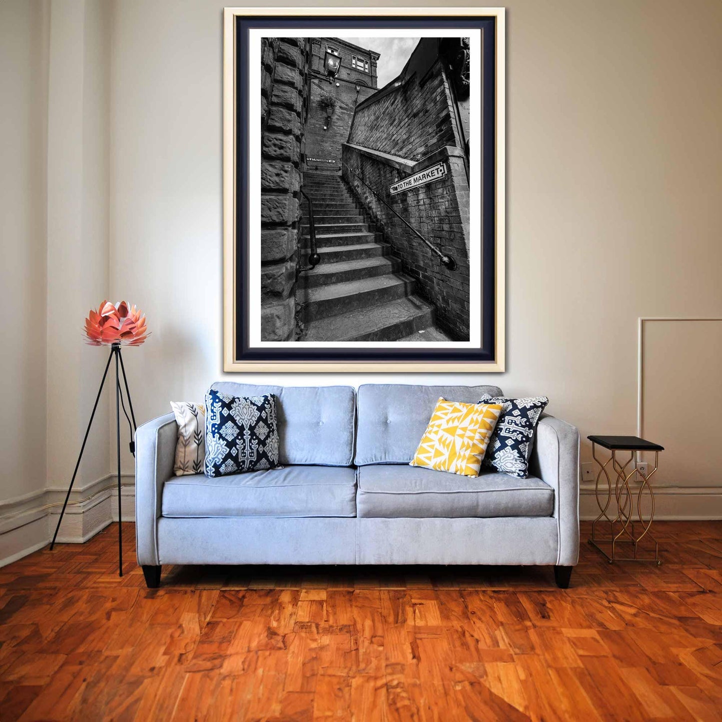 Manchester Stockport Steps Fine Art Print, Stone Steps, Stockport scenery, Stockport landmark, Black and White Digital Print