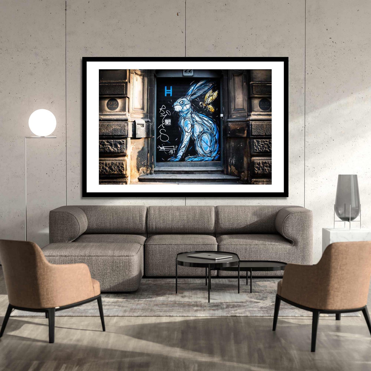 Blue Bunny, Street Photography, Landscape Fine Art Photo, Wall Art, Manchester photo, Manchester print, City Print, UK City A4, A3, A2