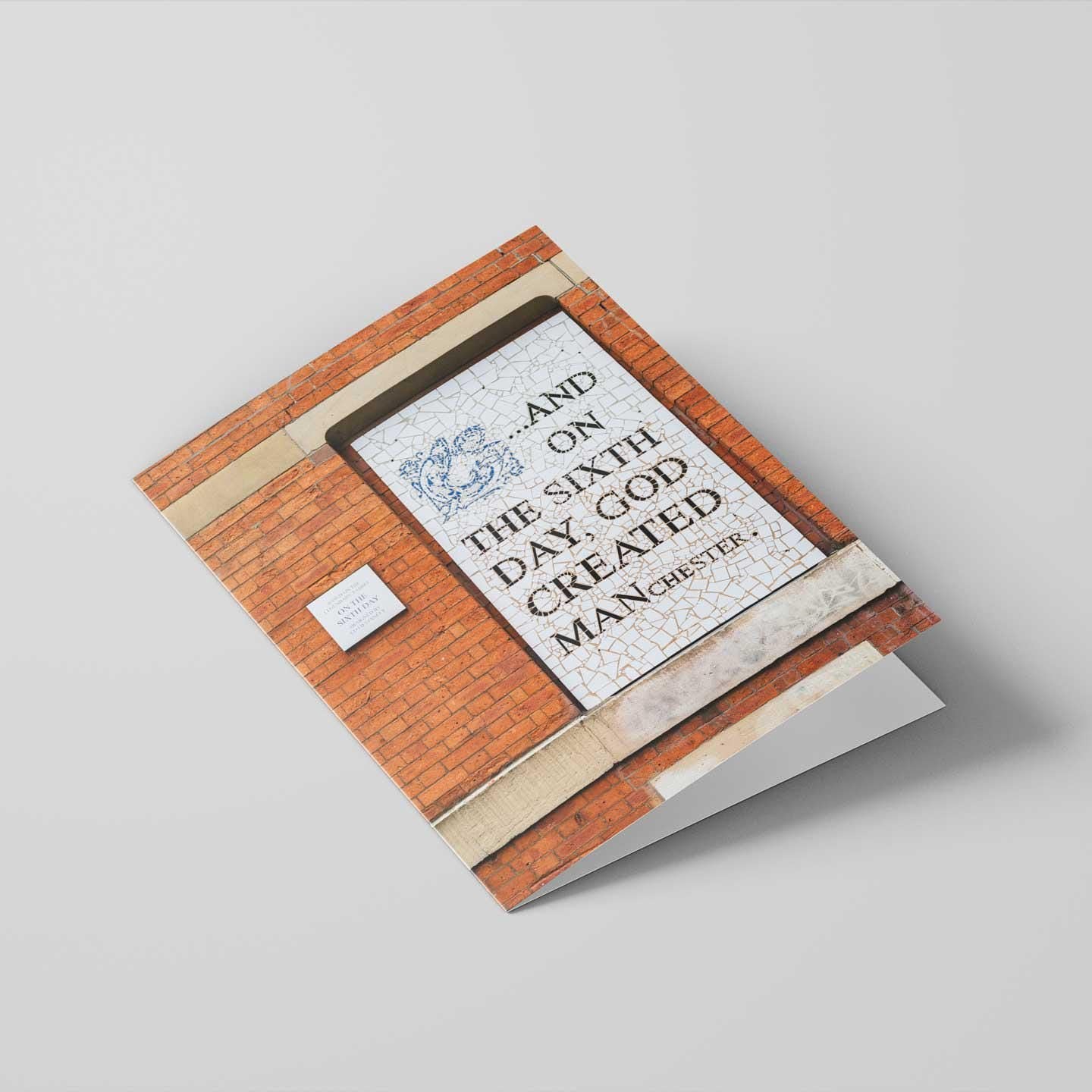On the 6th Day, God created Manchester, Greetings Card A5 to fit A5 Picture Frame
