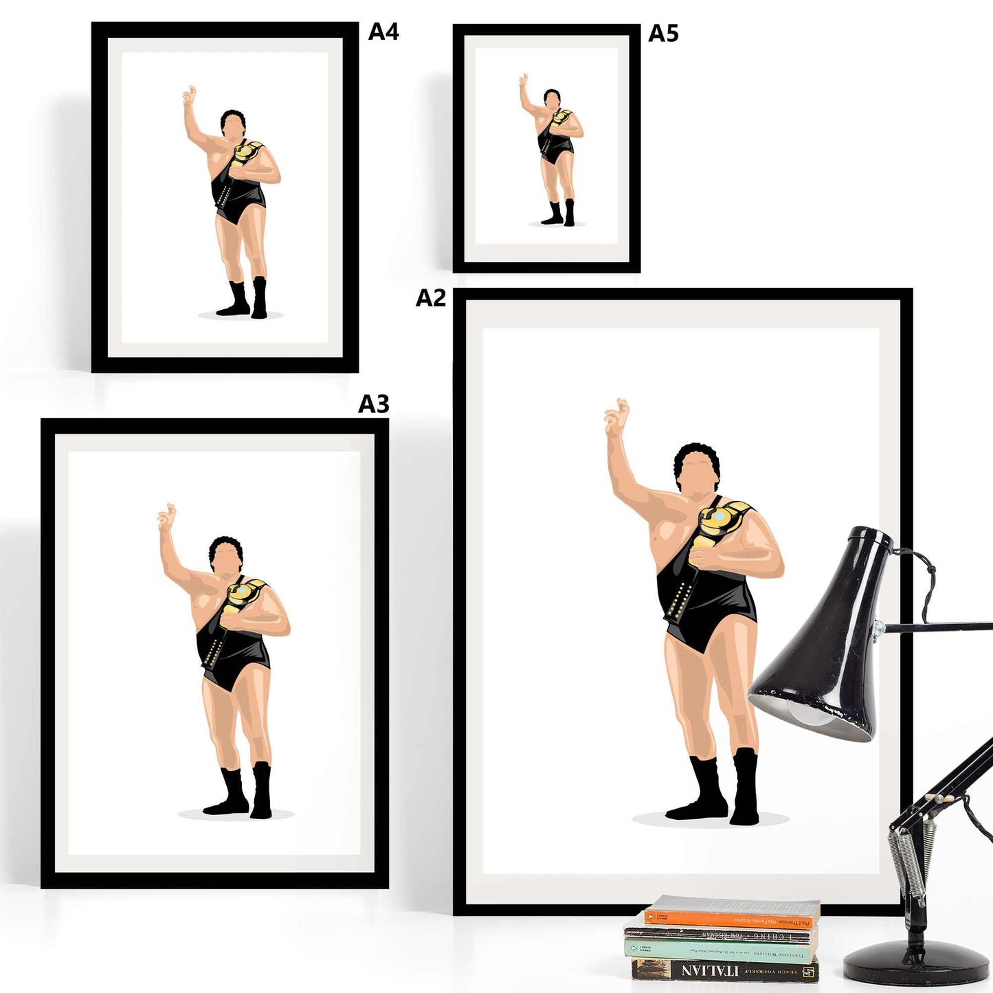 Andre The Giant Minimal Wrestling Illustration, pop culture, Wall Art Print