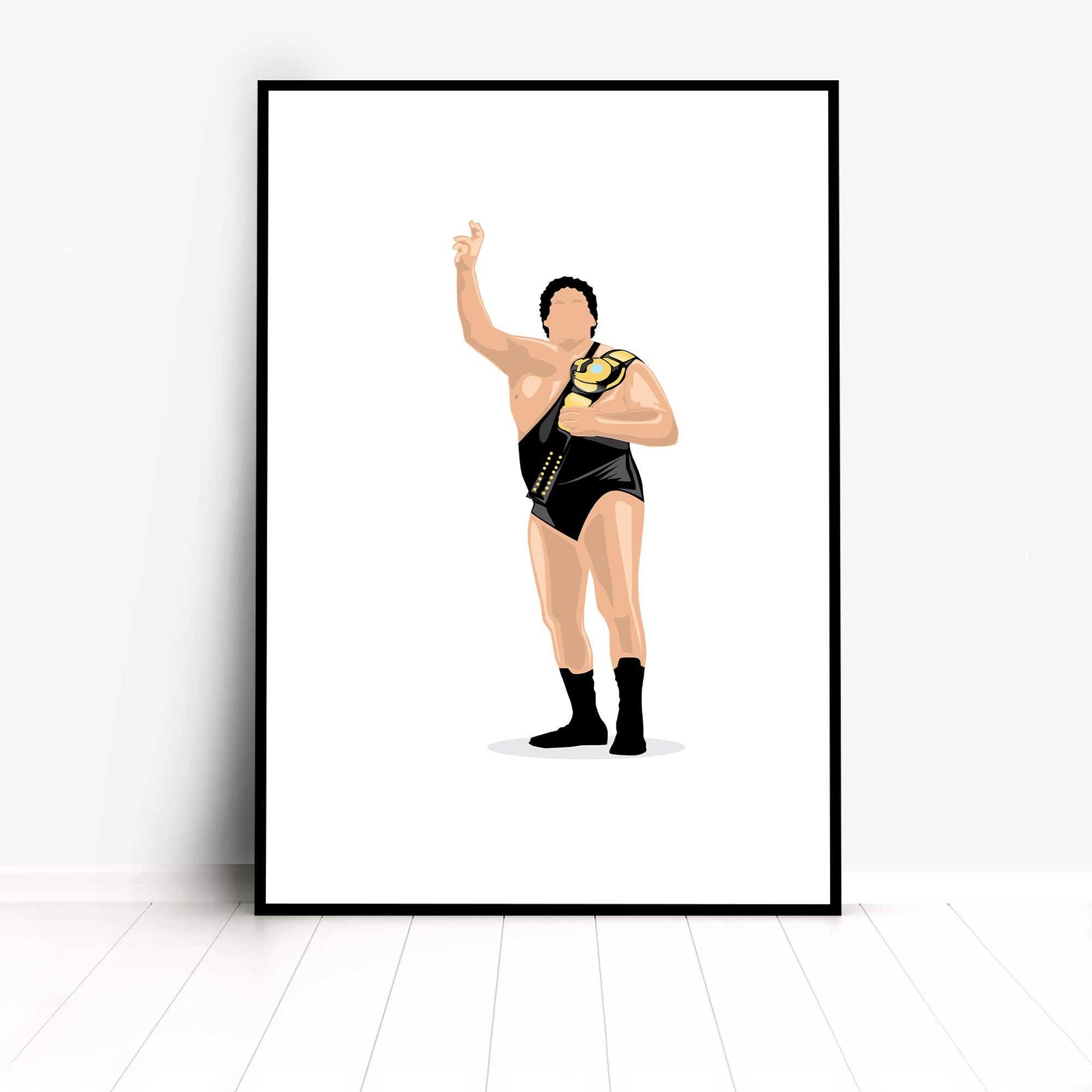 Andre The Giant Minimal Wrestling Illustration, pop culture, Wall Art Print