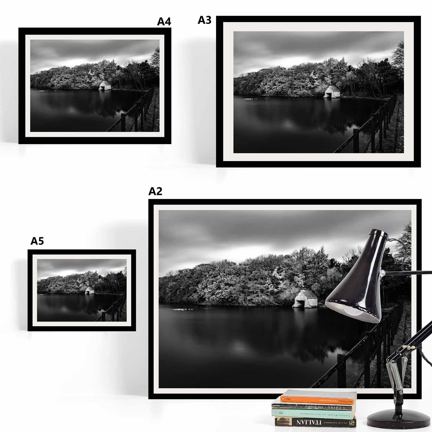 Peak District Countryside Landscape Fine Art Print in Black and White, A4, A3, A2