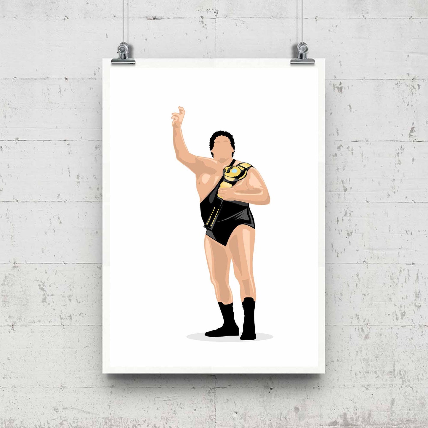 Andre The Giant Minimal Wrestling Illustration, pop culture, Wall Art Print