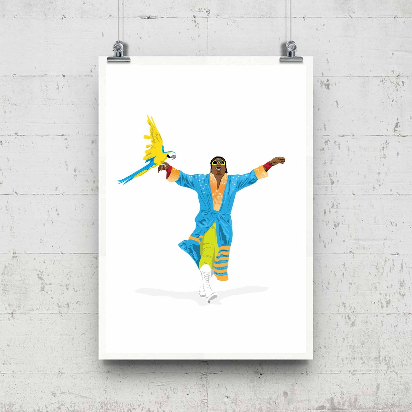 Koko B Ware Minimal Wrestling Illustration, pop culture, Wall Art Print