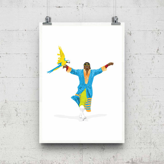 Koko B Ware Minimal Wrestling Illustration, pop culture, Wall Art Print