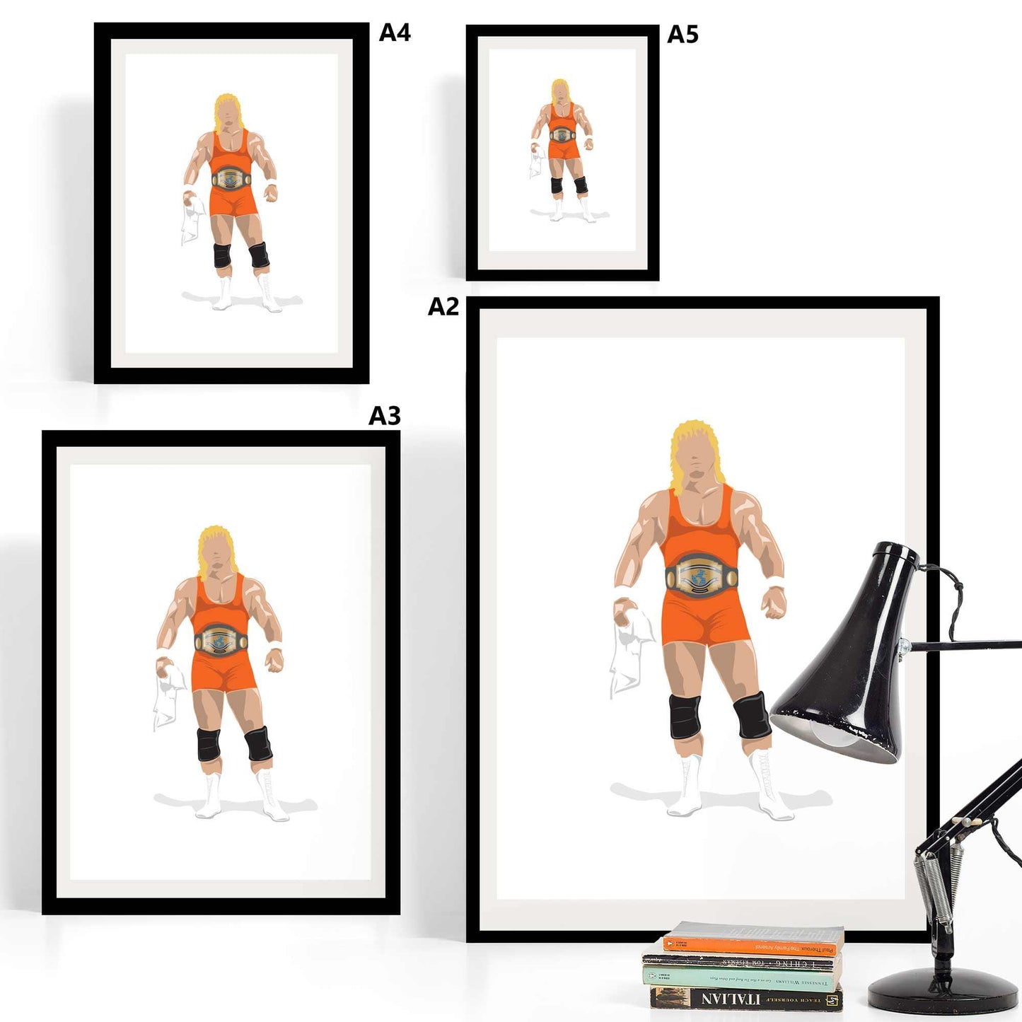 Mr Perfect Curt Hennig Minimal Wrestling Illustration, pop culture, Wall Art Print