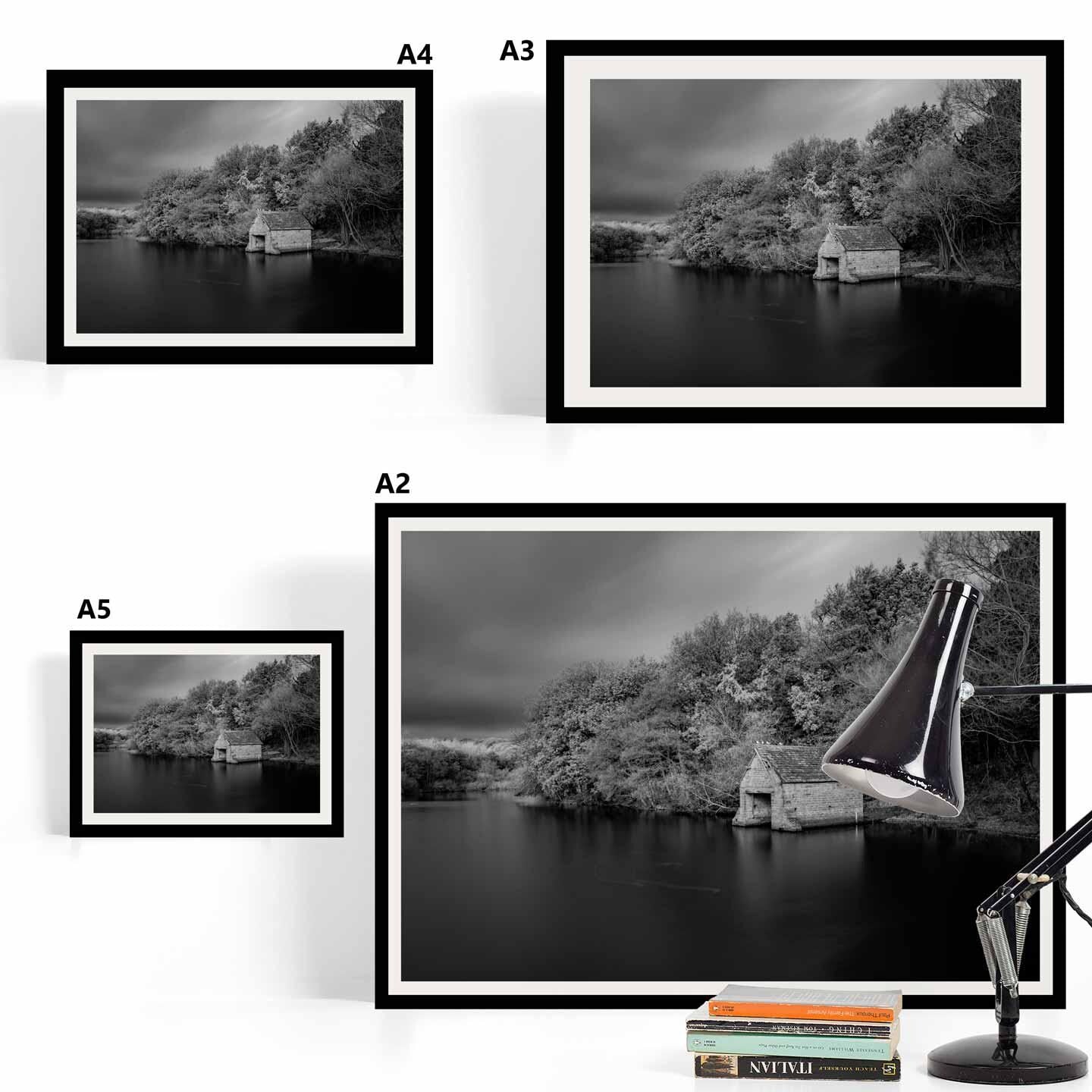 Peak District Countryside Landscape Fine Art Print in Black and White, A4, A3, A2
