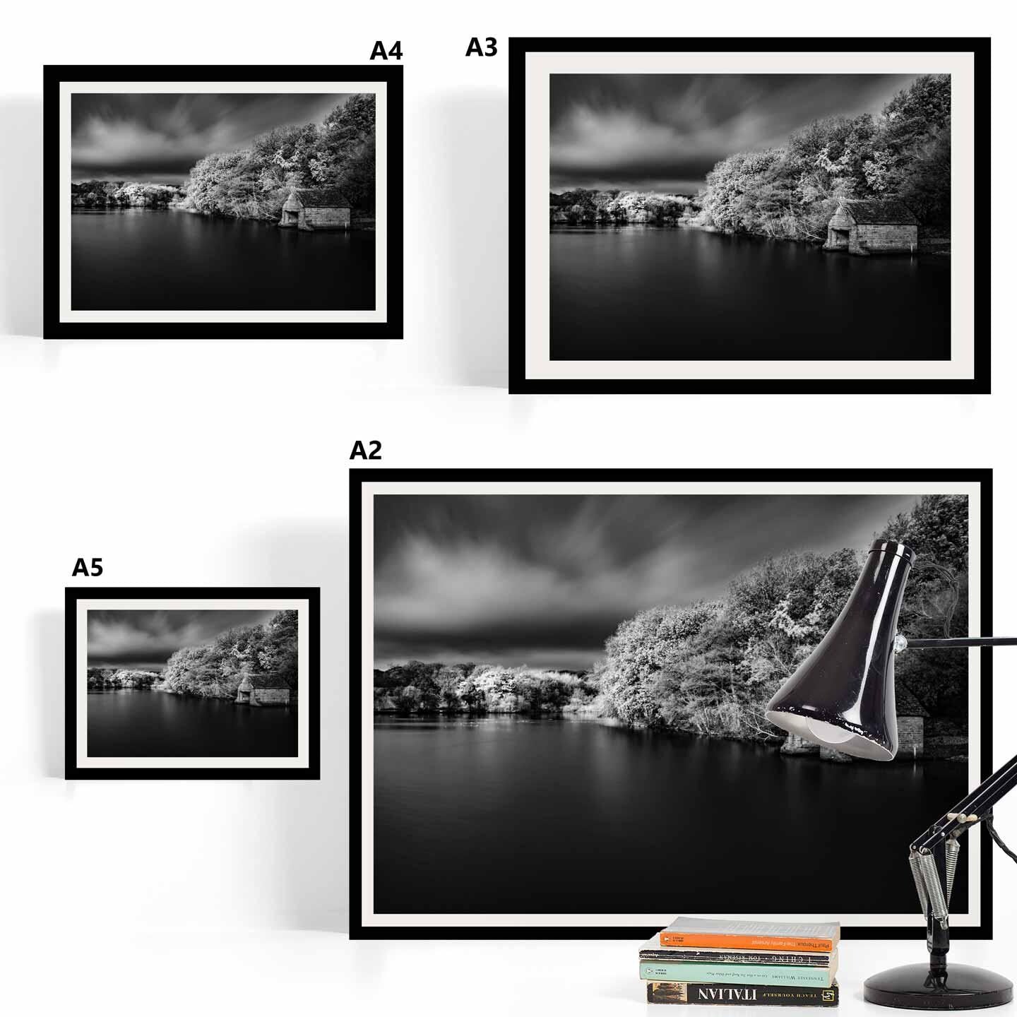 Peak District Countryside Landscape Fine Art Print in Black and White, A4, A3, A2