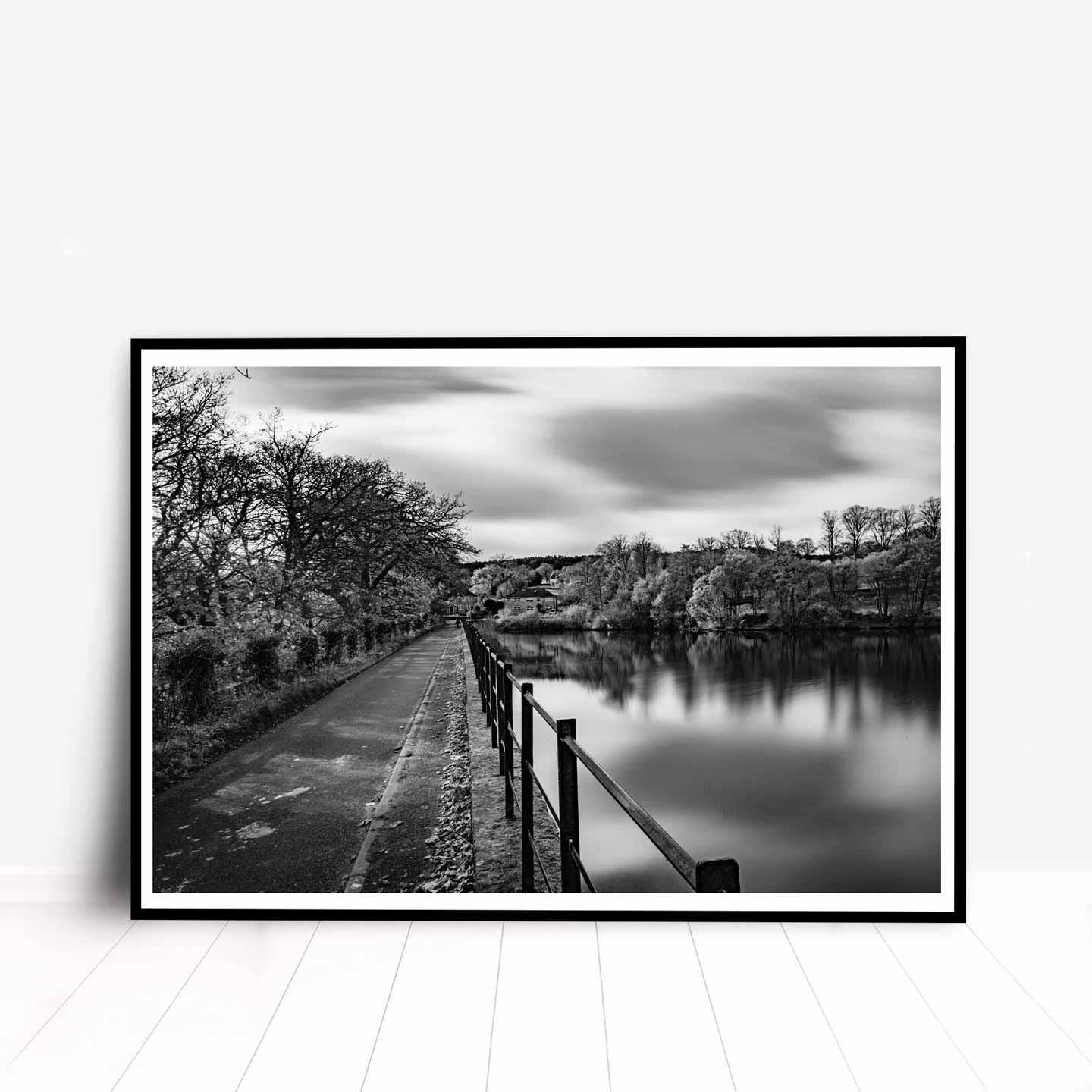 Peak District Countryside Landscape Fine Art Print in Black and White, A4, A3, A2