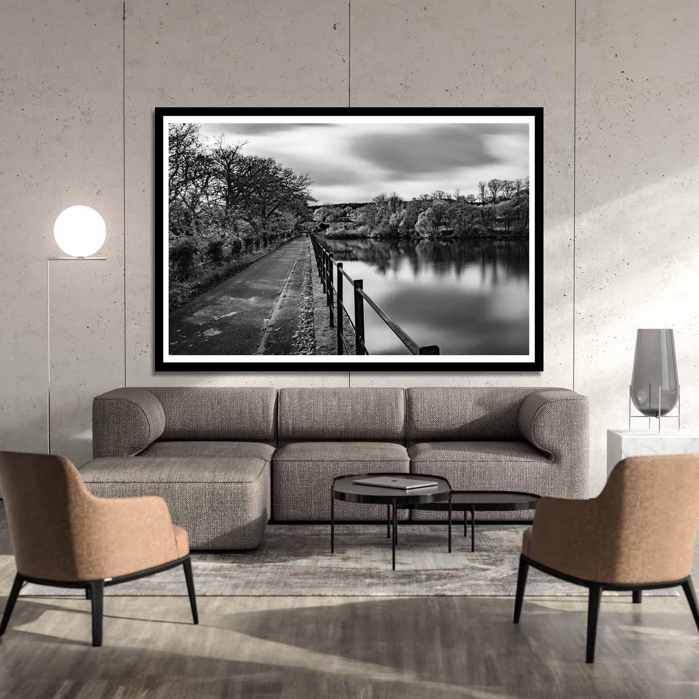 Peak District Countryside Landscape Fine Art Print in Black and White, A4, A3, A2