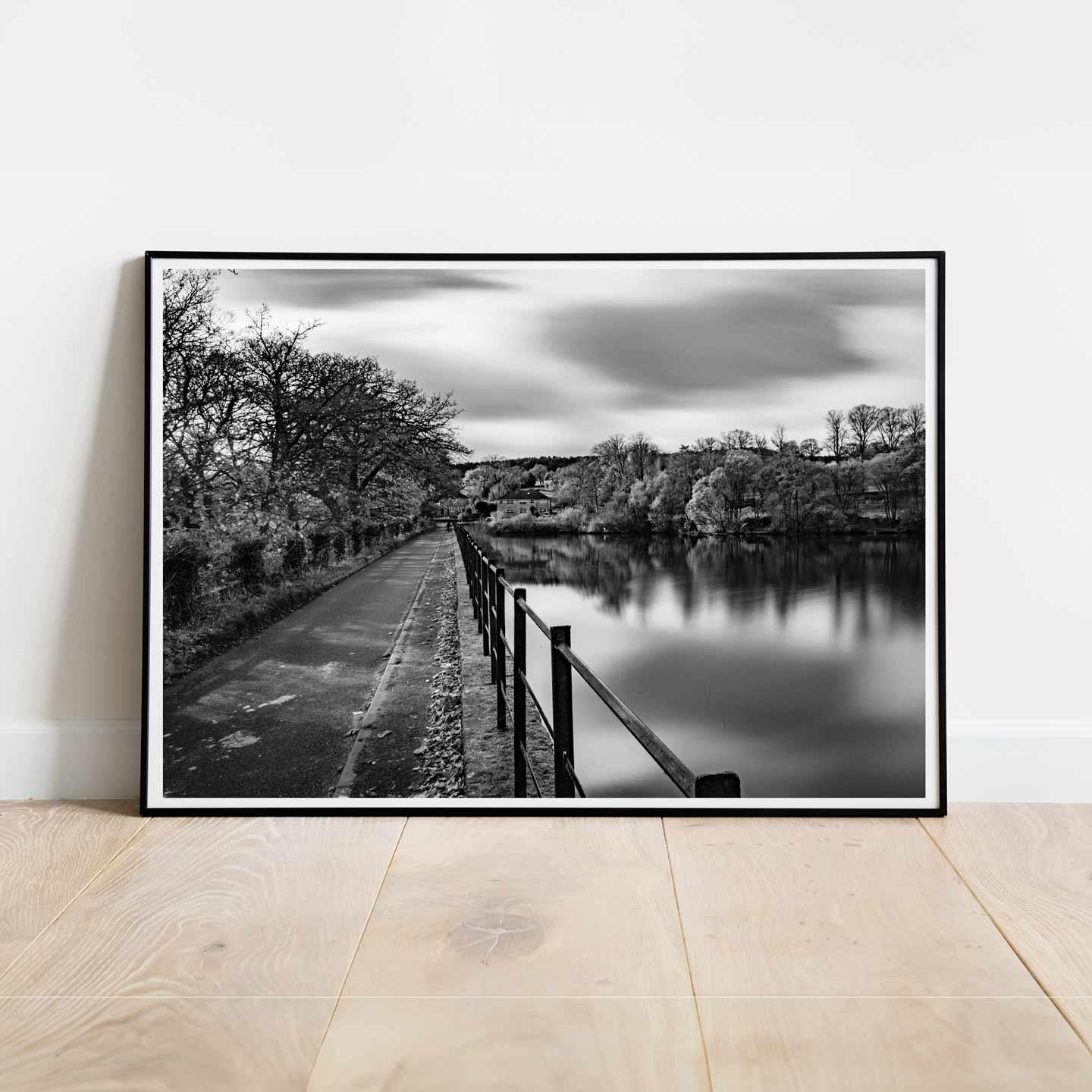 Peak District Countryside Landscape Fine Art Print in Black and White, A4, A3, A2