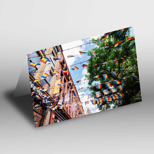 Manchester Rainbow Flag Greetings Card A5 to fit A5 Picture Frame, Street Photography, Wall Art