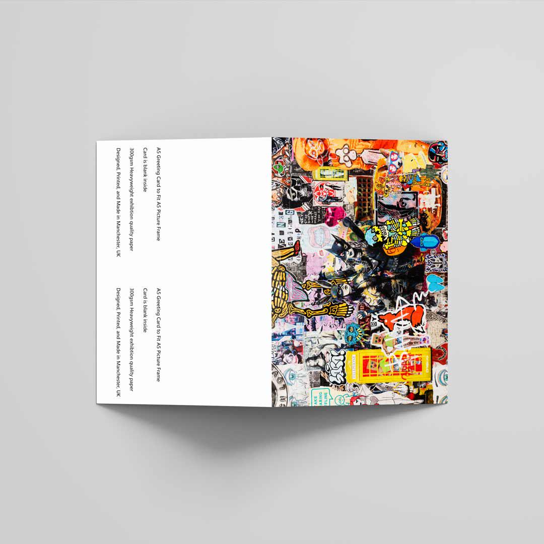 Colourful Creative Greetings Card A5 to fit A5 Picture Frame, Street Photography, Wall Art, Graffiti photo, Manchester print