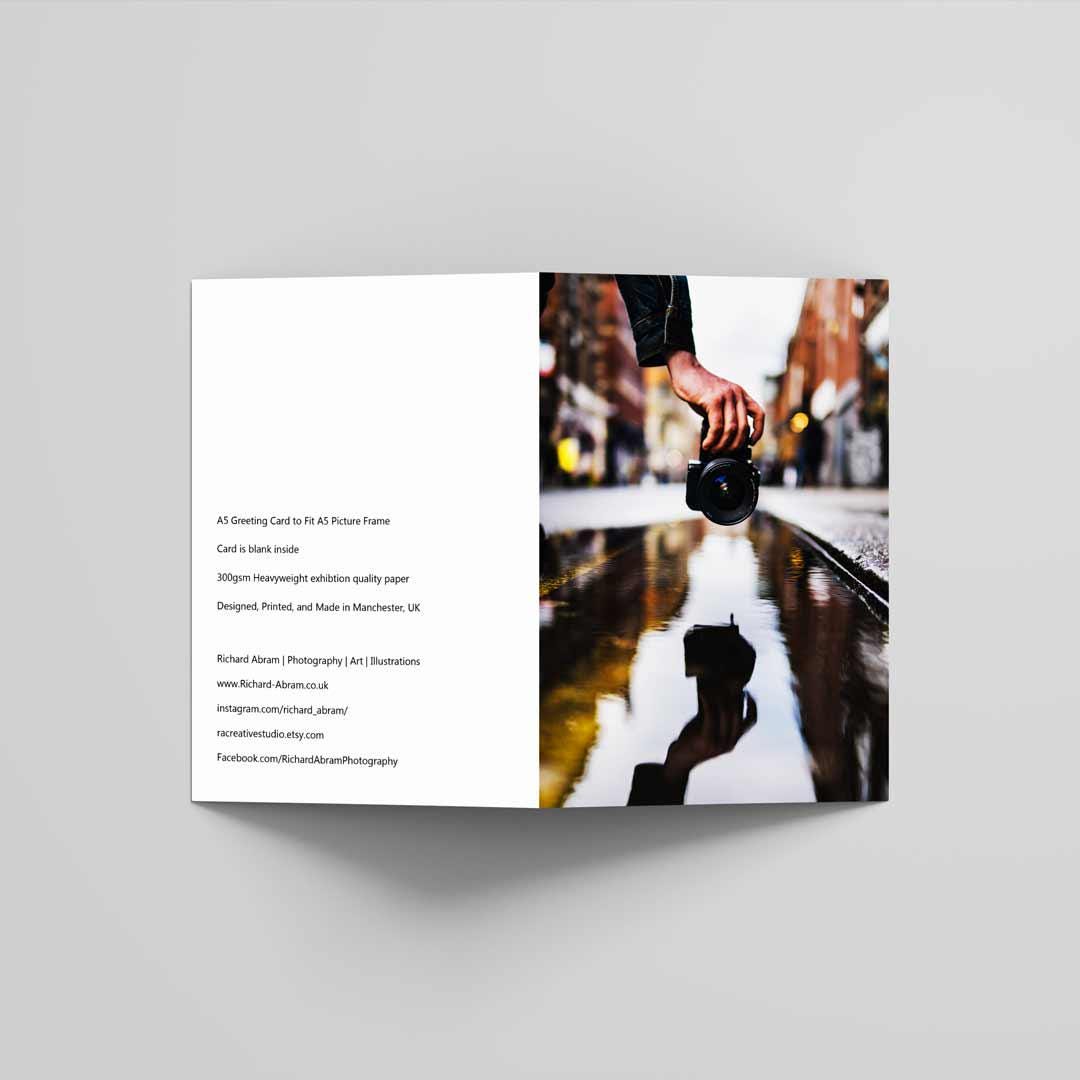 Street Photography Greetings Card A5 to fit A5 Picture Frame, Street Photography, Wall Art, Manchester print