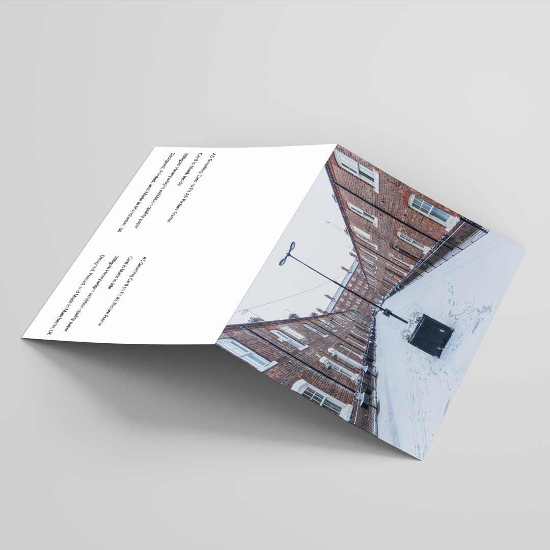 Winter Themed Greetings Card A5 to fit A5 Picture Frame, Street Photography, Wall Art, Ancoats Manchester Street Photography