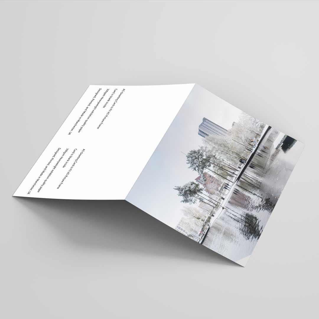 Winter Themed Greetings Card A5 to fit A5 Picture Frame, Street Photography, Wall Art, Ancoats Manchester Street Photography