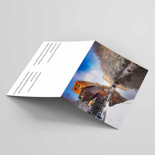 Winter Themed Greetings Card A5 to fit A5 Picture Frame, Street Photography, Wall Art, Ancoats Manchester Street Photography
