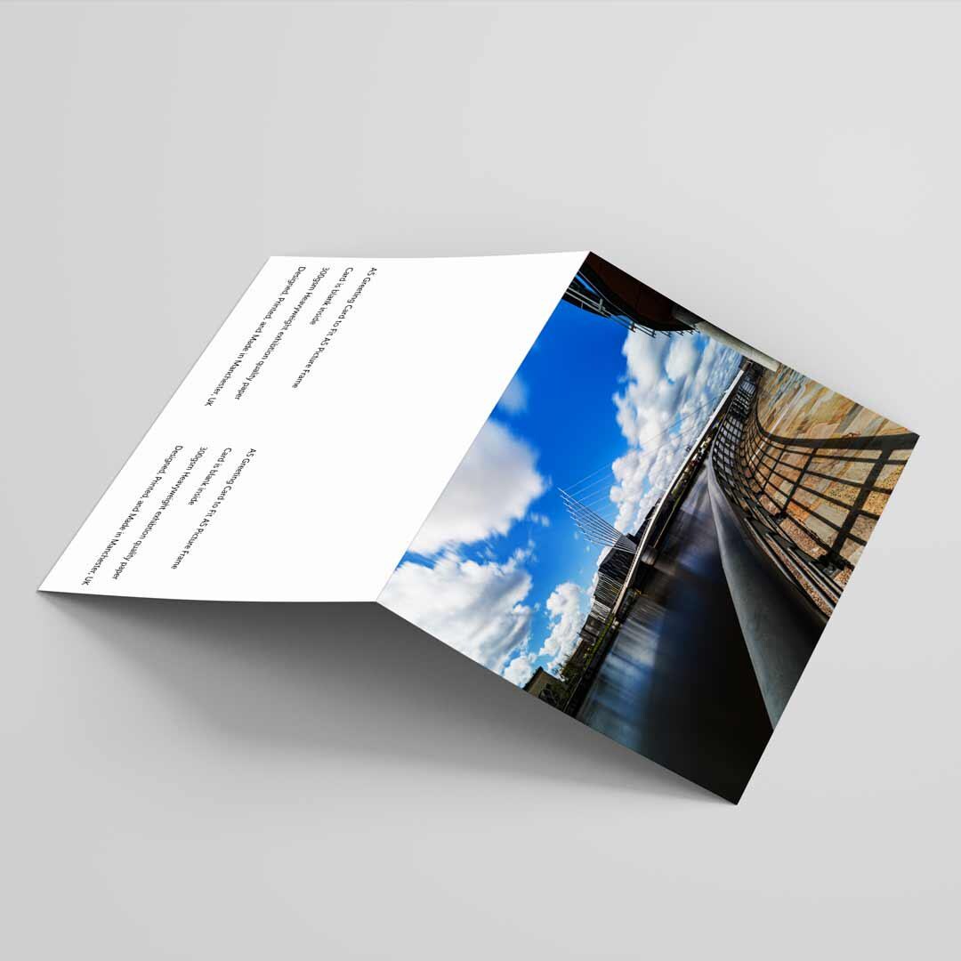 Salford Quays Manchester Greetings Card A5 to fit A5 Picture Frame, Street Photography, Wall Art, Media City