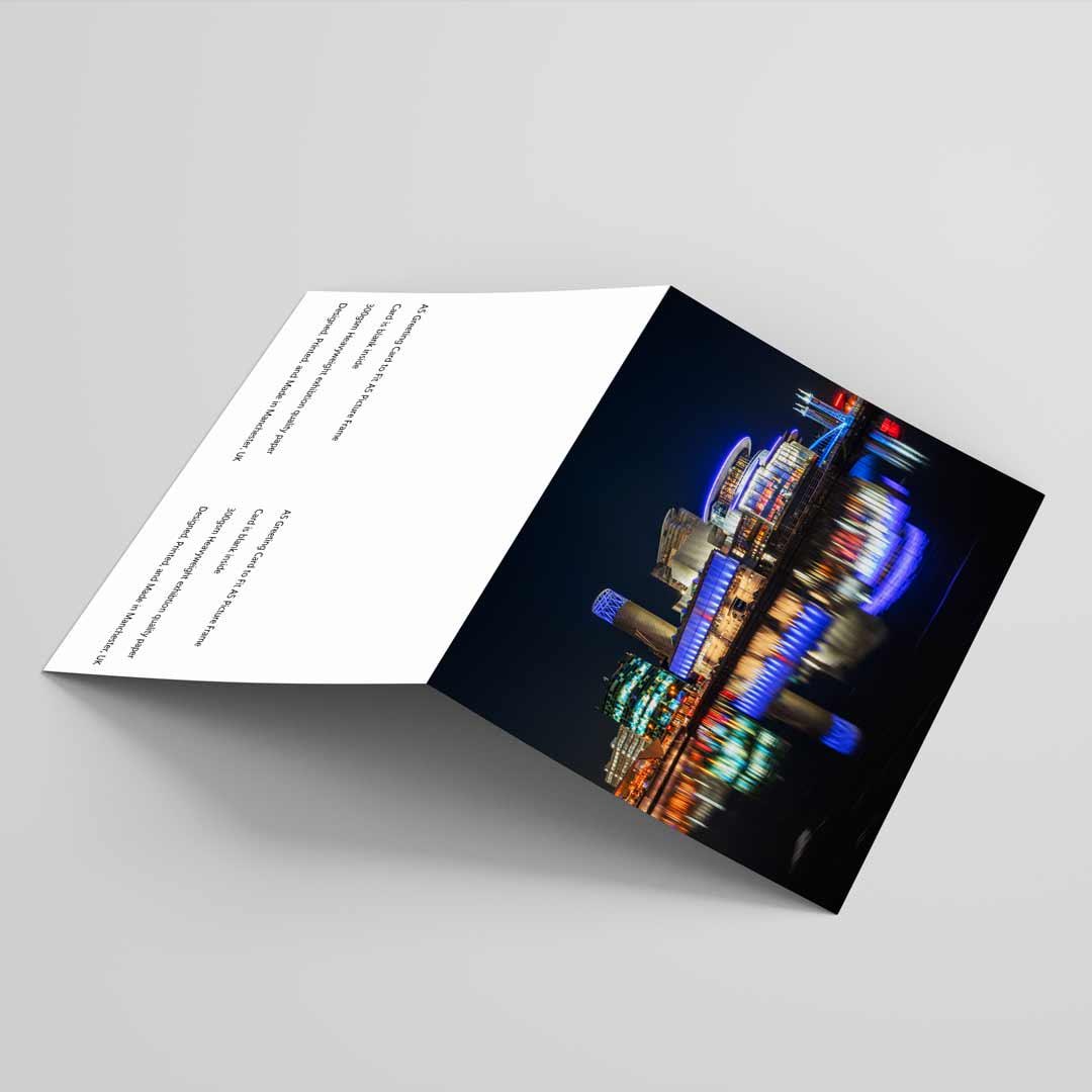Salford Quays Manchester Greetings Card A5 to fit A5 Picture Frame, Street Photography, Wall Art, Media City