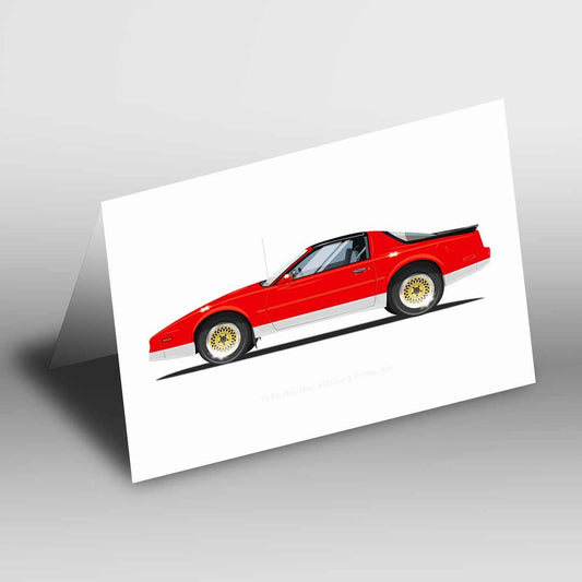 Big Trouble in Little China Greetings Card A5 to fit A5 Picture Frame, 1986 Pontiac Firebird Trans Am Illustration, Vehicle Art, Fun Pop Art