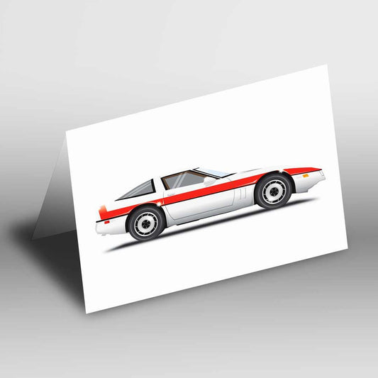 A-Team Chevrolet Corvette Coupe Car Greetings Card A5 to fit A5 Picture Frame, Illustration, Minimalist Fun Pop Art
